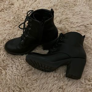 Black high heel boots